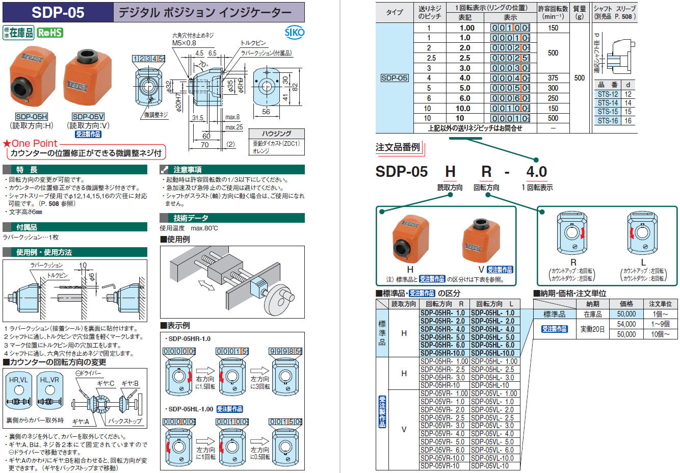 ＳＩＫＯ ＳＩＫＯ デジタルポジションインジケーター SDP-08HR-10.0